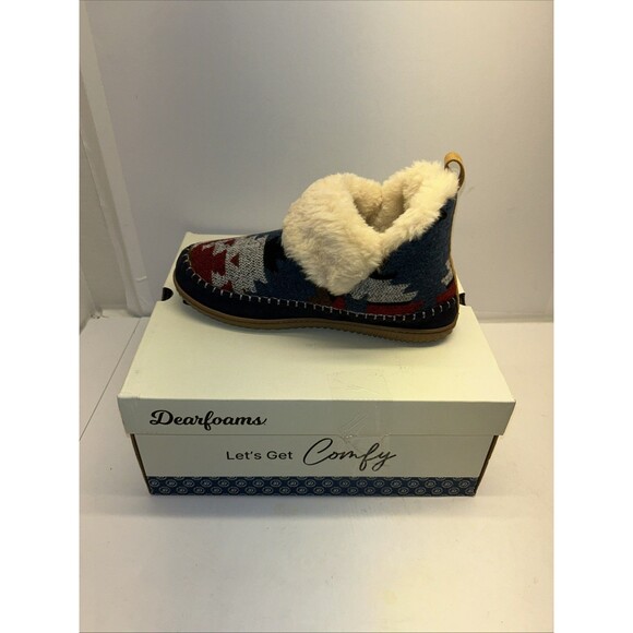 Dearfoms Moritz Bootie Aztec Pattern Slipper Size 10 Women New in Box - Picture 1 of 7